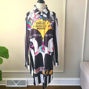 Sephora sweet15 beauty print  Dashiki fashion shirt dress size XXL